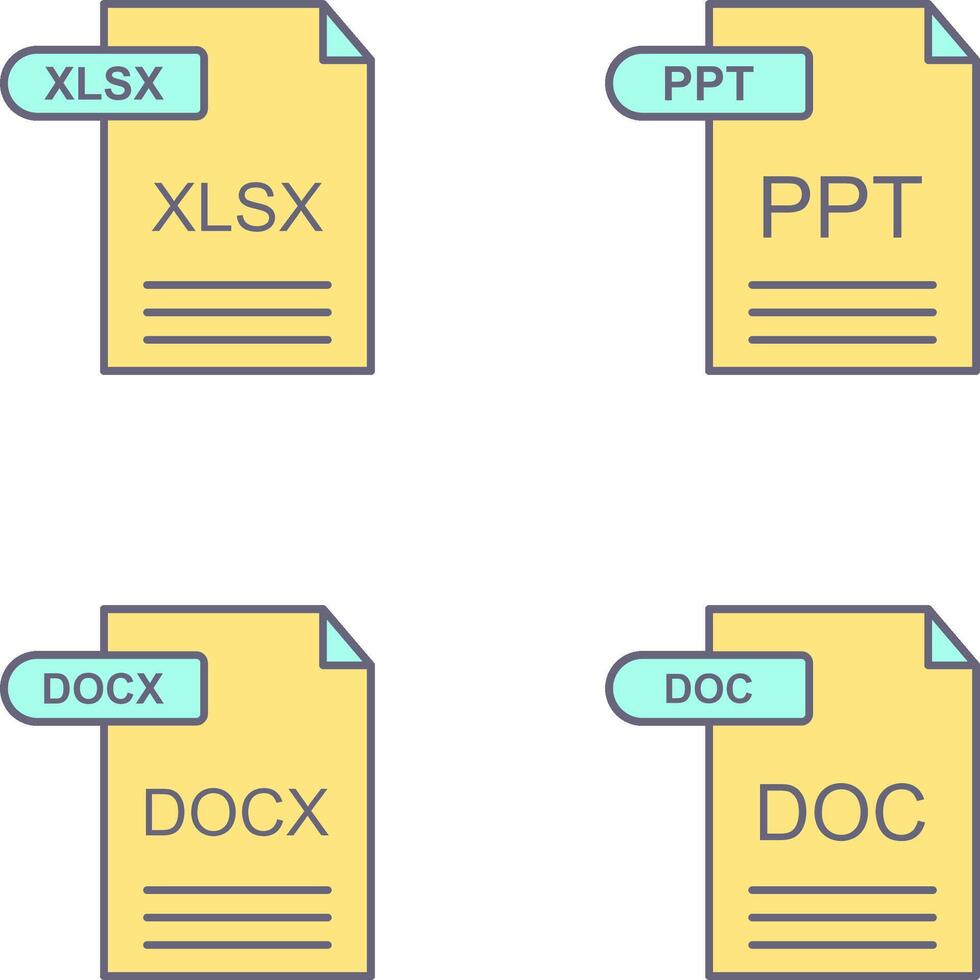 xlsx och ppt ikon vektor