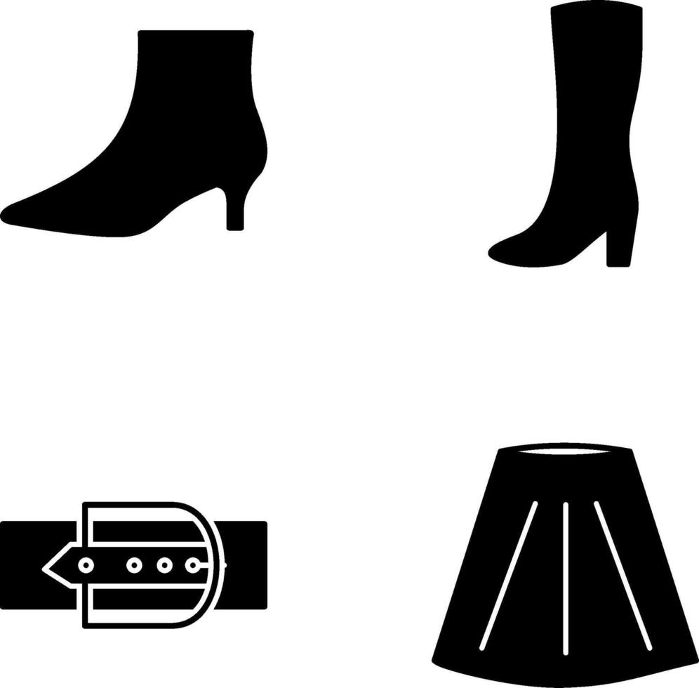 Stiefel mit Absätze und lange Boote Symbol vektor