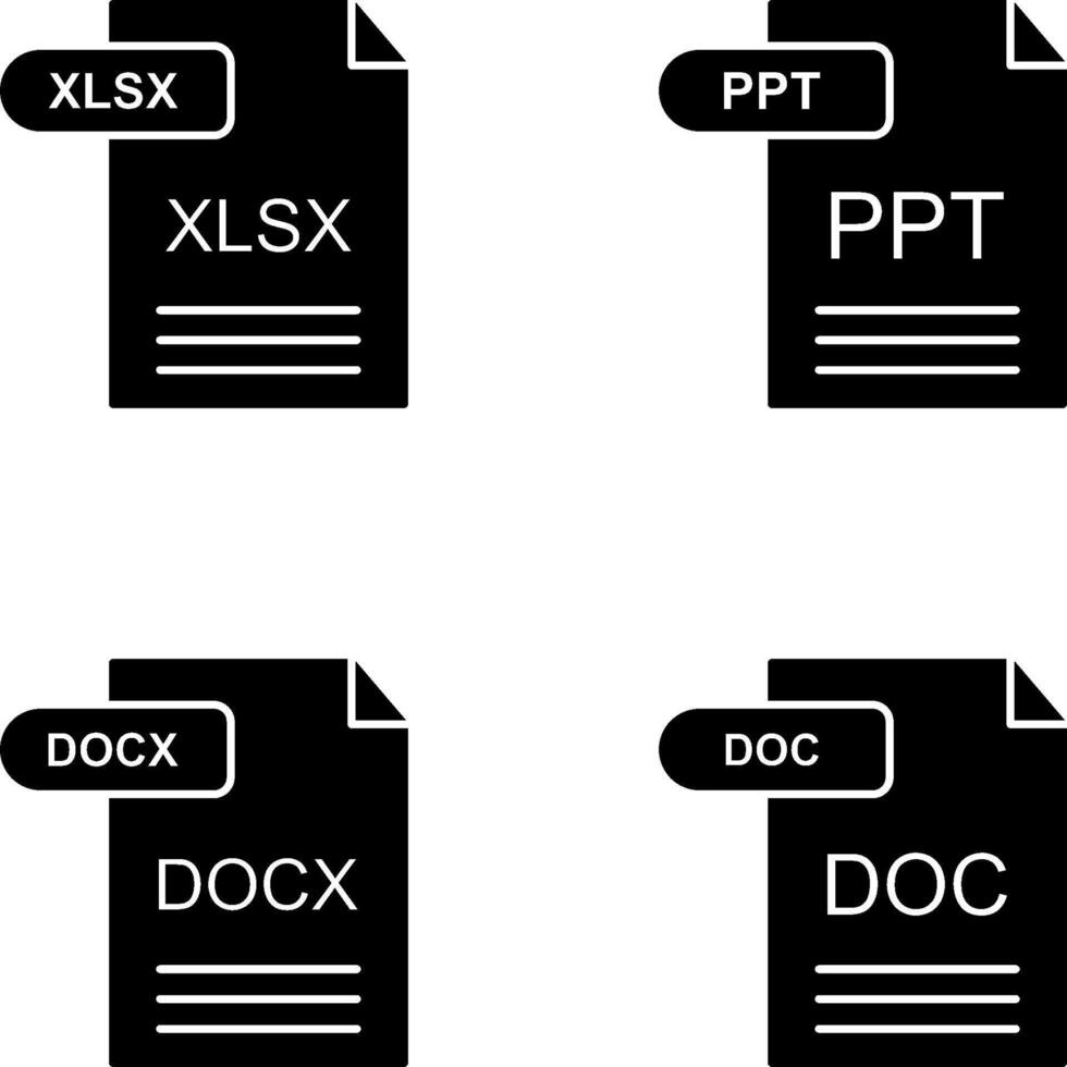 XLSX und ppt Symbol vektor