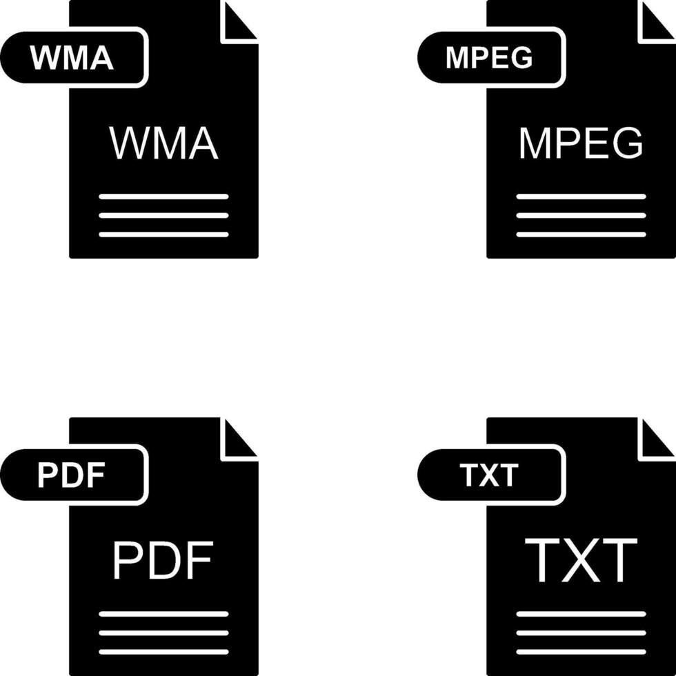 wma och mpeg ikon vektor