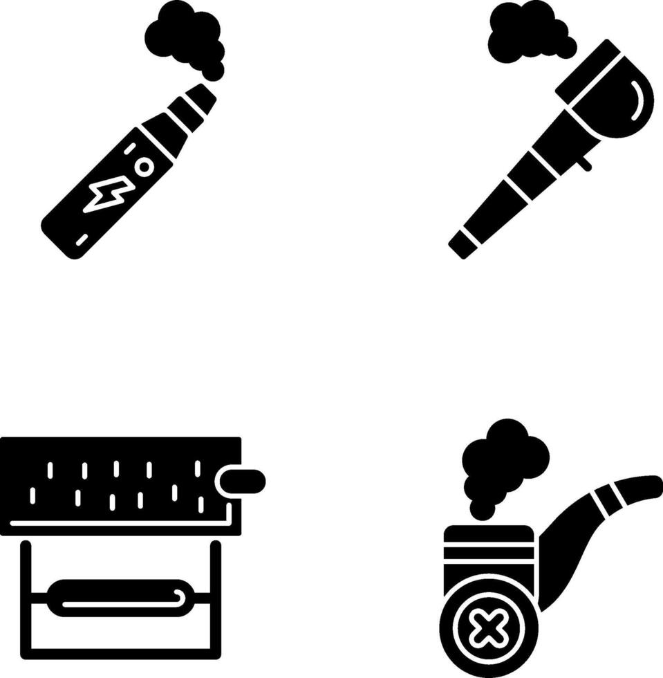 elektronisch Zigarette und Rohr von Frieden Symbol vektor