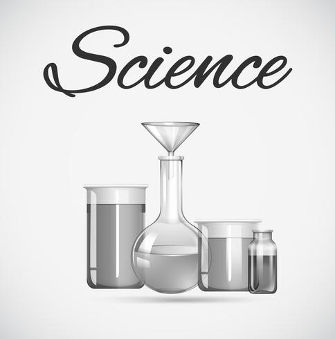 Science beakers med kemisk inuti vektor