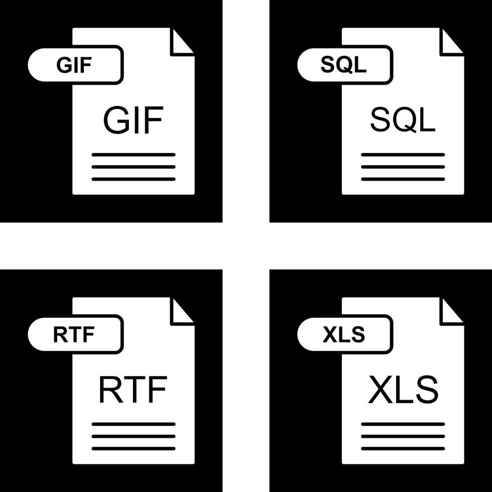 gif und sql Symbol vektor