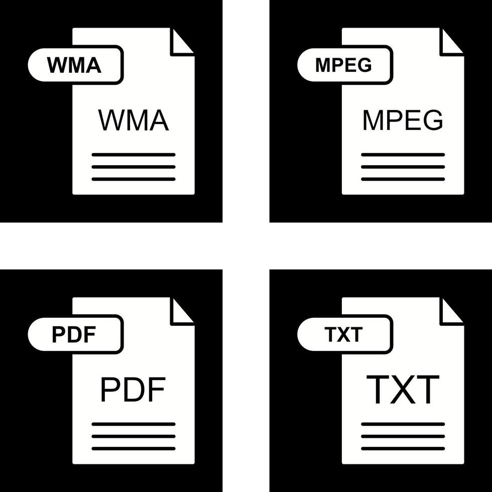 wma und mpeg Symbol vektor