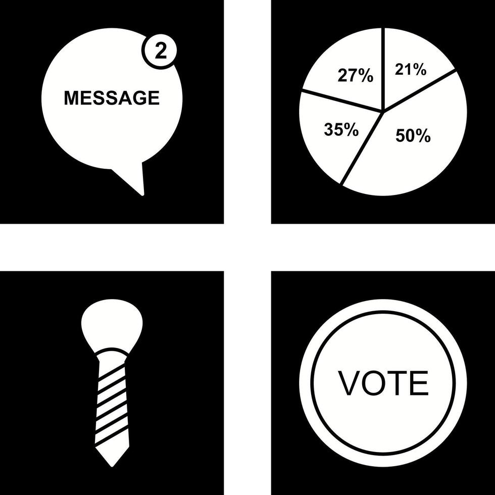 Botschaft Luftblasen und Kuchen Diagramm Symbol vektor