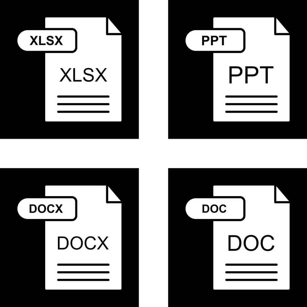 xlsx och ppt ikon vektor