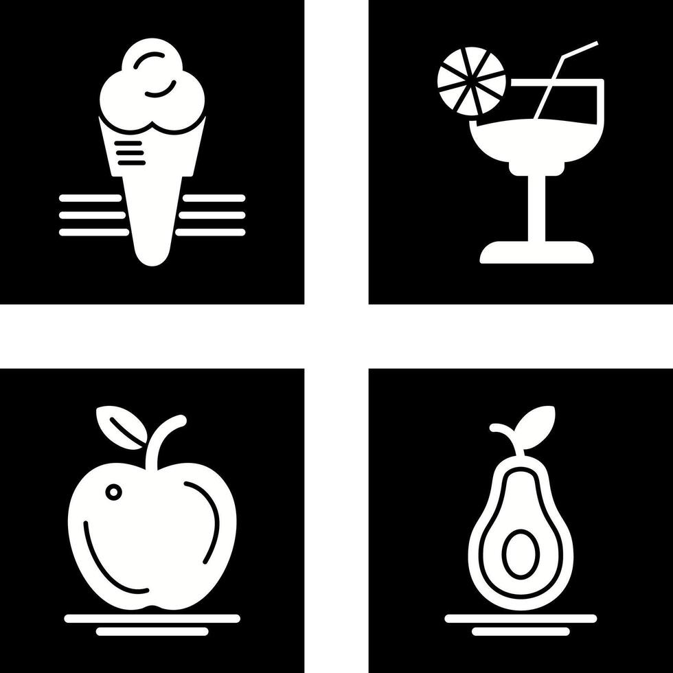 Eis Sahne und Cocktail Symbol vektor