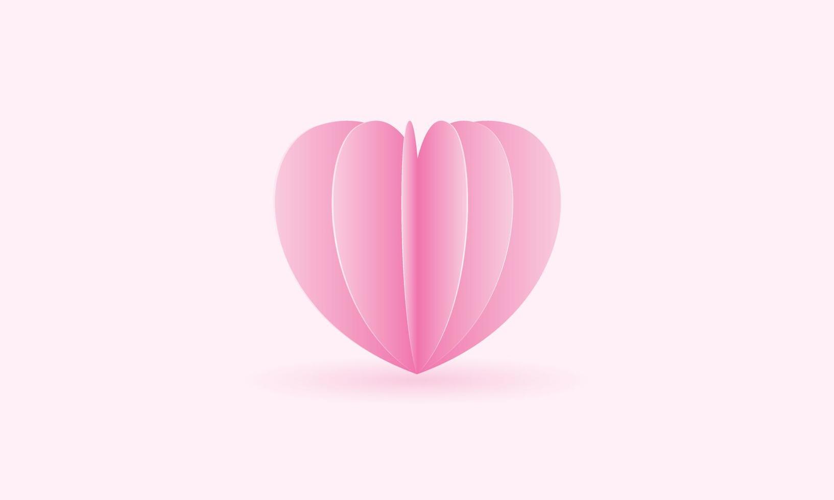 hjärta ikon. hjärtikon med papperskonststil. vektor illustration