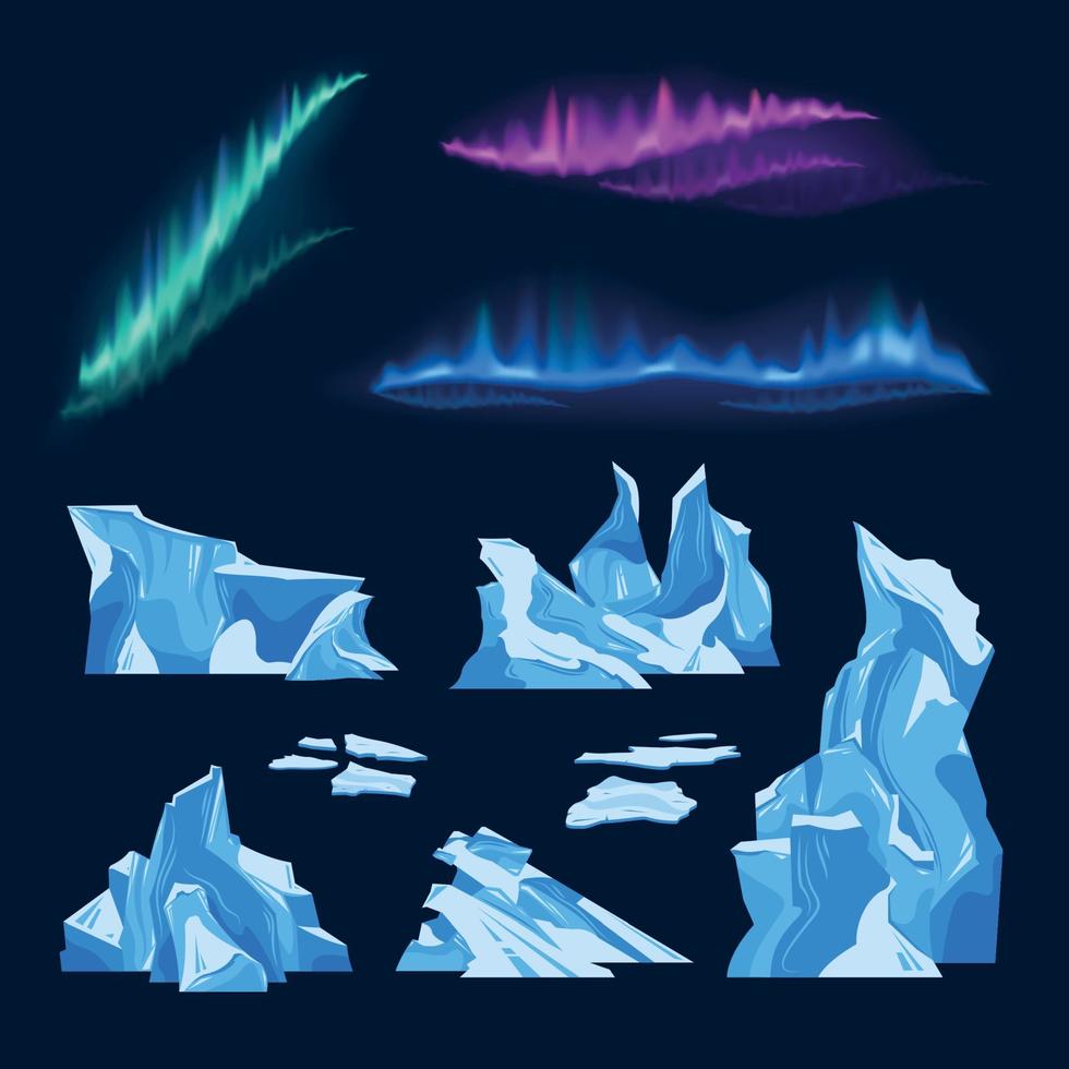 isberg och norrsken vektor