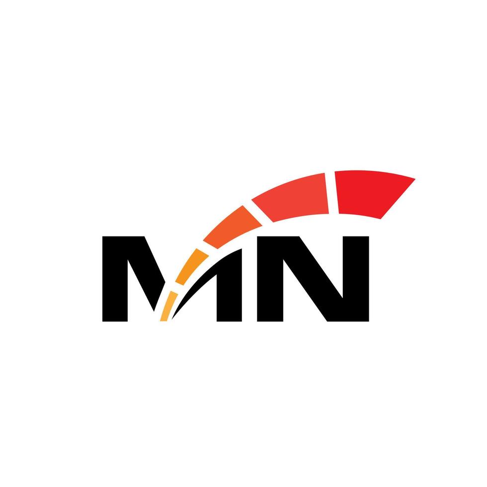 Automobil-Buchstabe mn oder nm-Logo-Design vektor