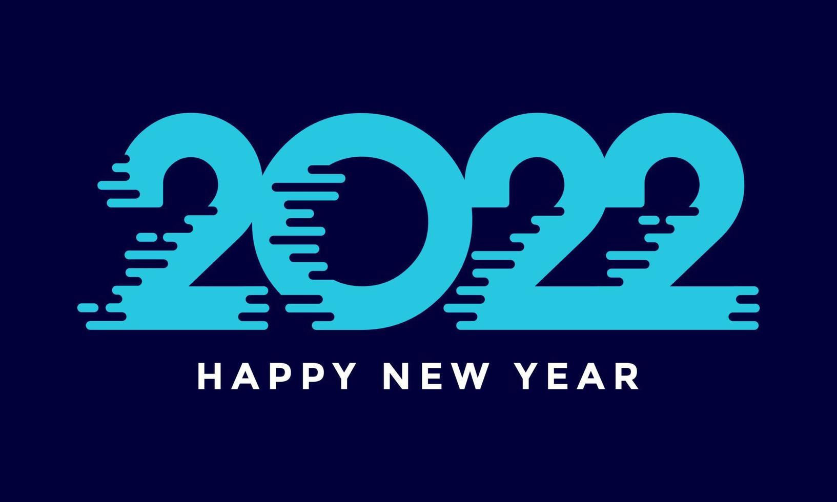 2022 Zahl abstraktes geometrisches Technologiedesign neues Jahr vektor