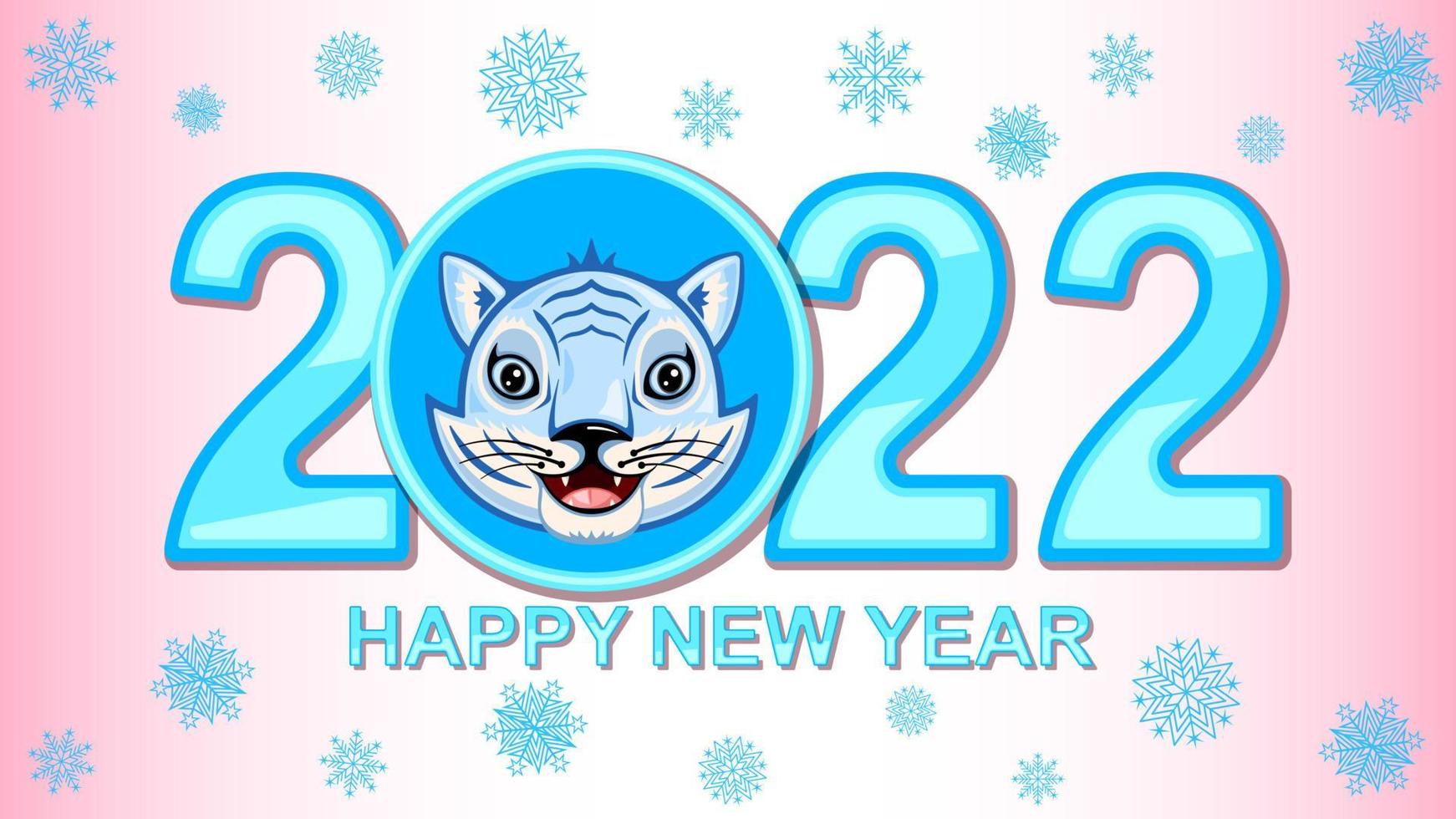 Tigerkopf 2022 Chinesisches Neujahr Hintergrund vektor