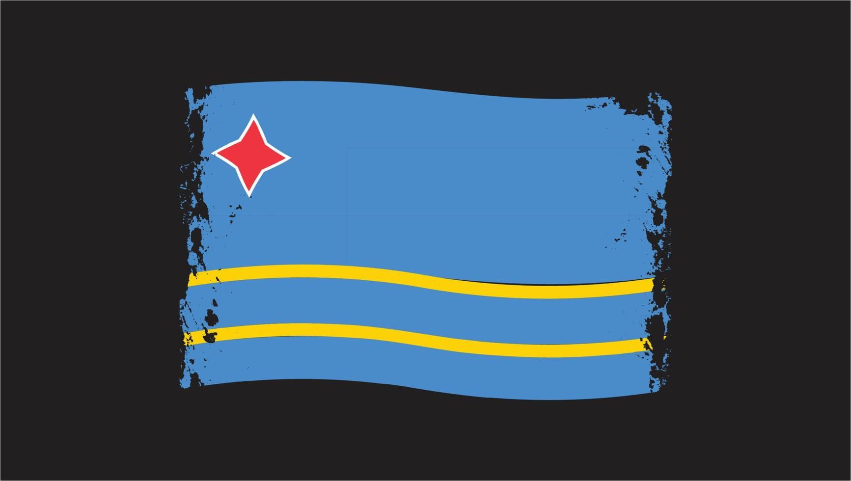 aruba land land wellige flagge bürste vektor