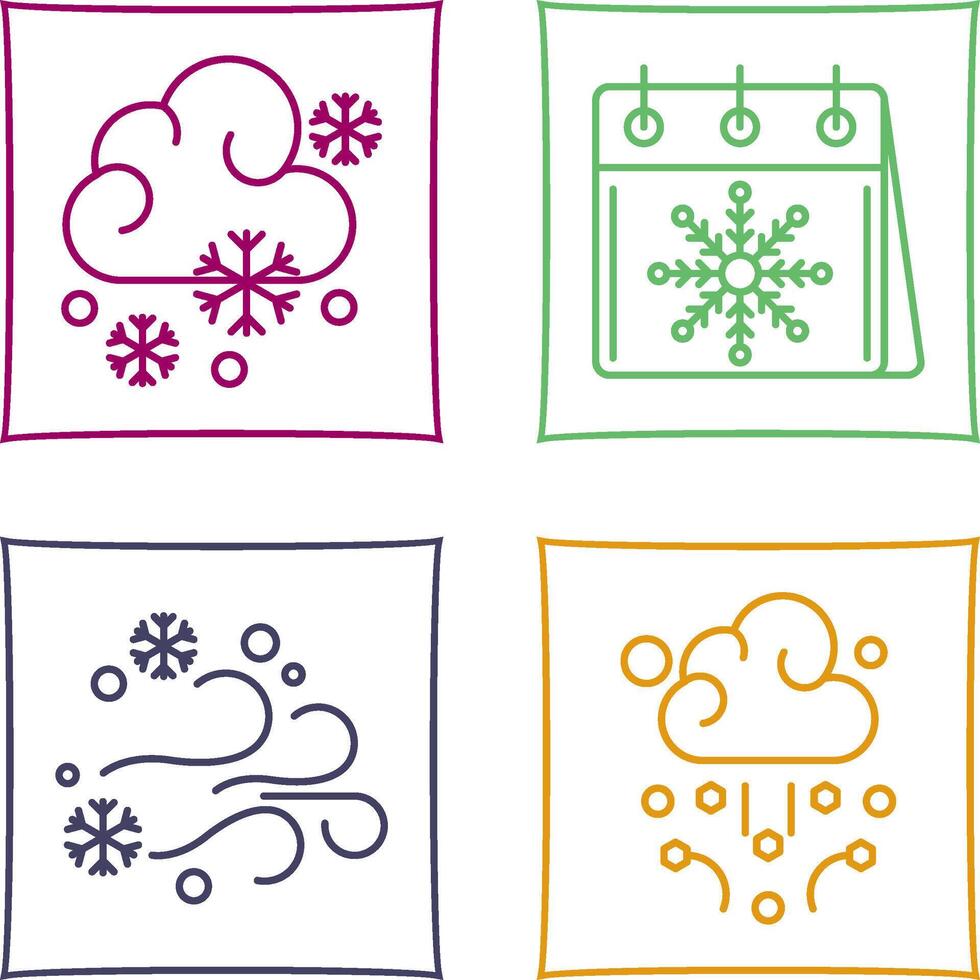 snöig och kalander ikon vektor