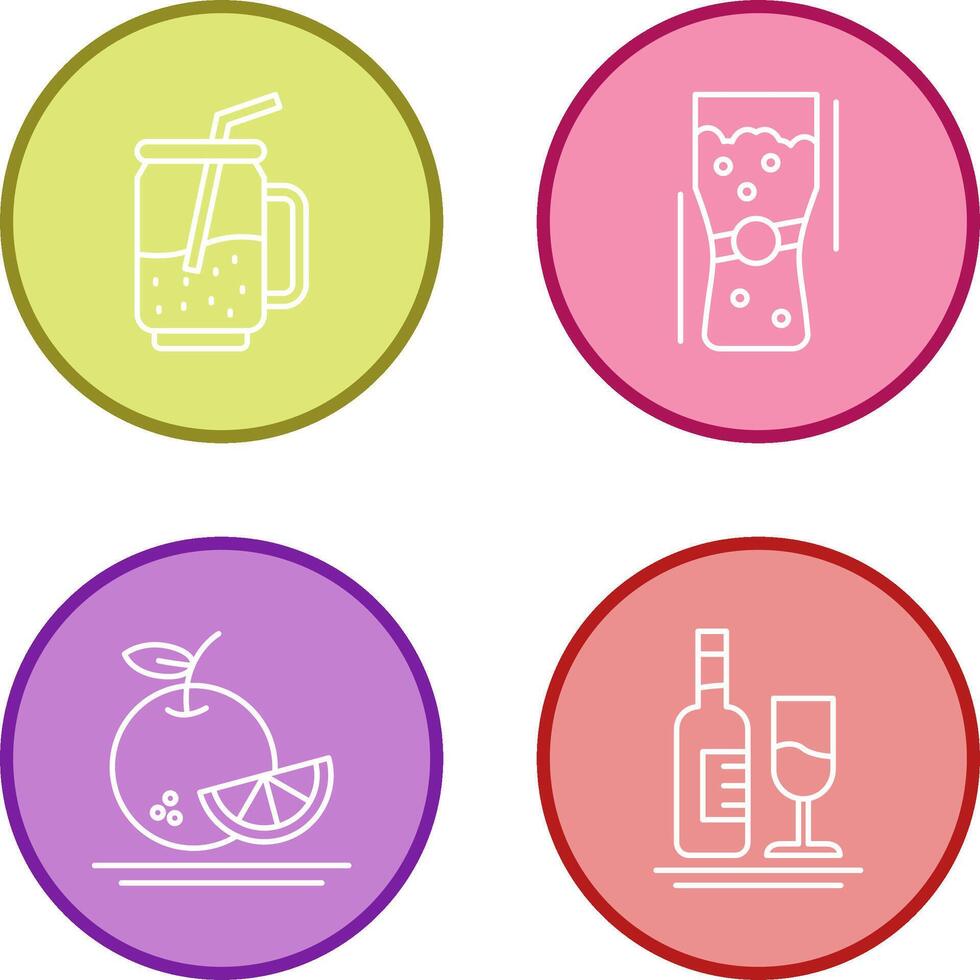 Cocktail und Pint von Bier Symbol vektor
