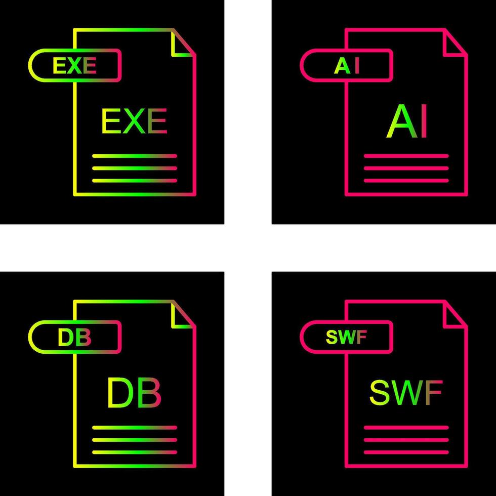 ai und exe Symbol vektor