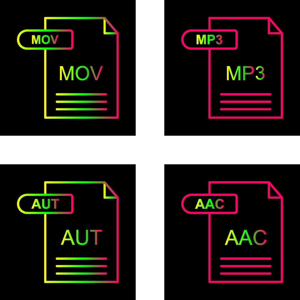mov och mp3 ikon vektor