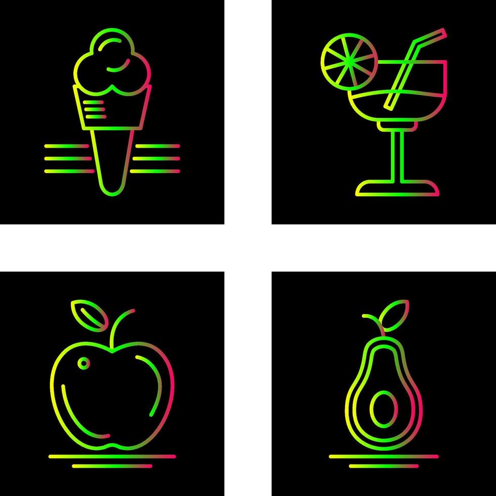 Eis Sahne und Cocktail Symbol vektor