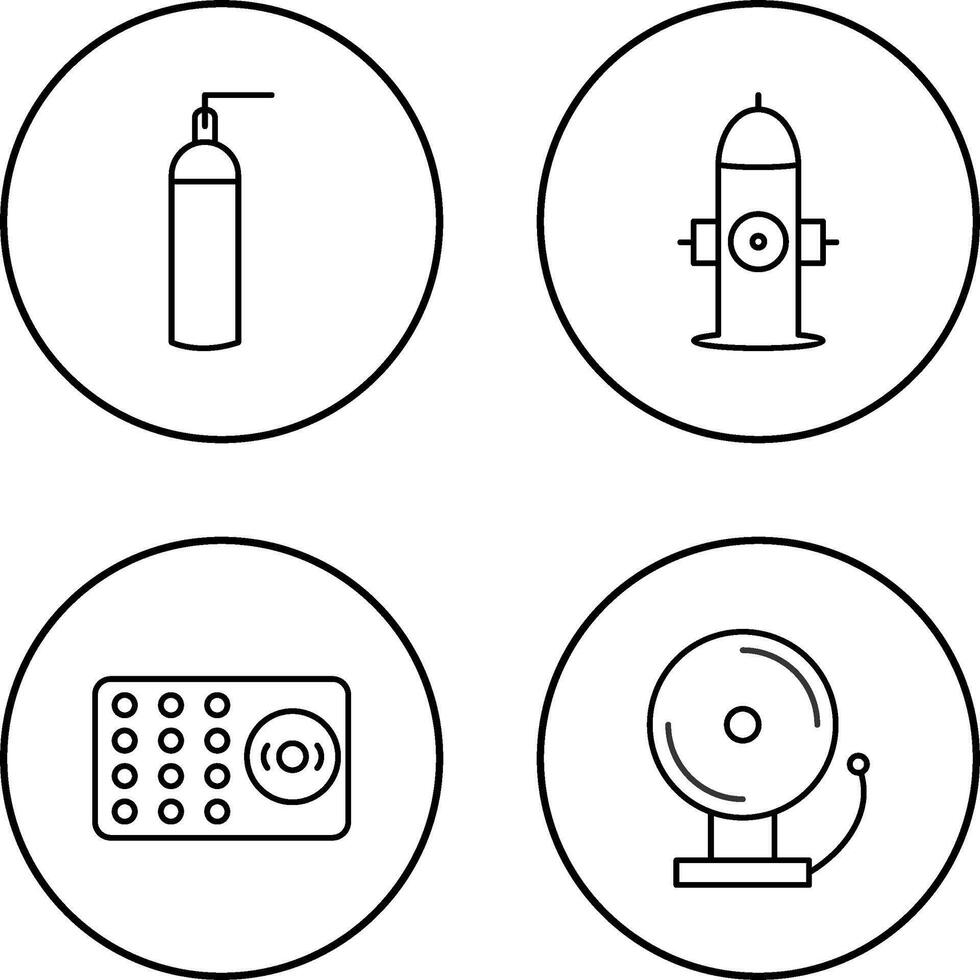 Hydrant und Sauerstoff Panzer Symbol vektor