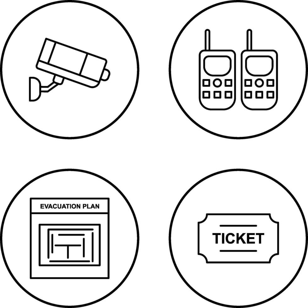 cctv Kamera und Walkie Talkie Symbol vektor