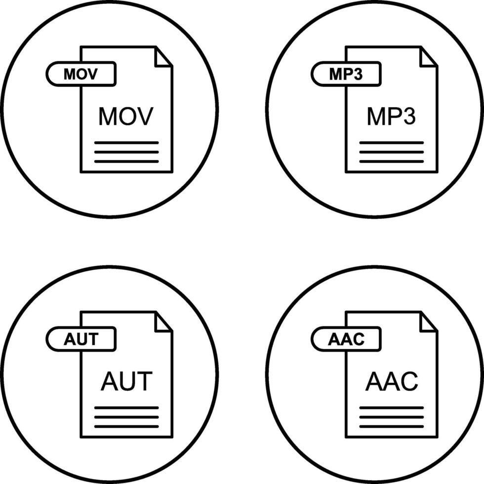 mov und mp3 Symbol vektor