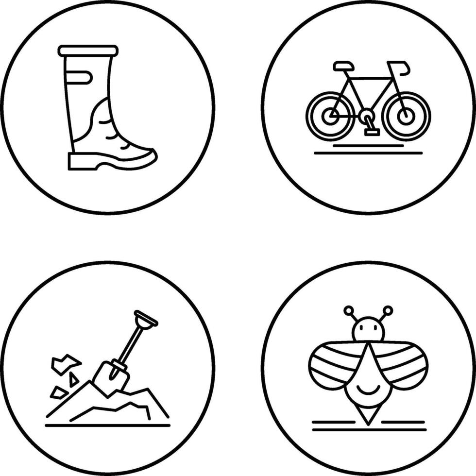 Regen Stiefel und Radfahren Symbol vektor