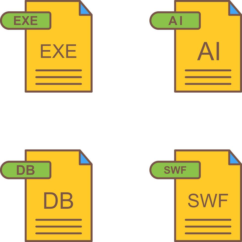 ai und exe Symbol vektor