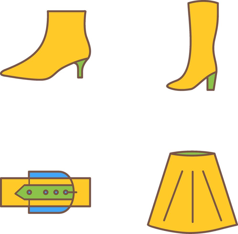 Stiefel mit Absätze und lange Boote Symbol vektor