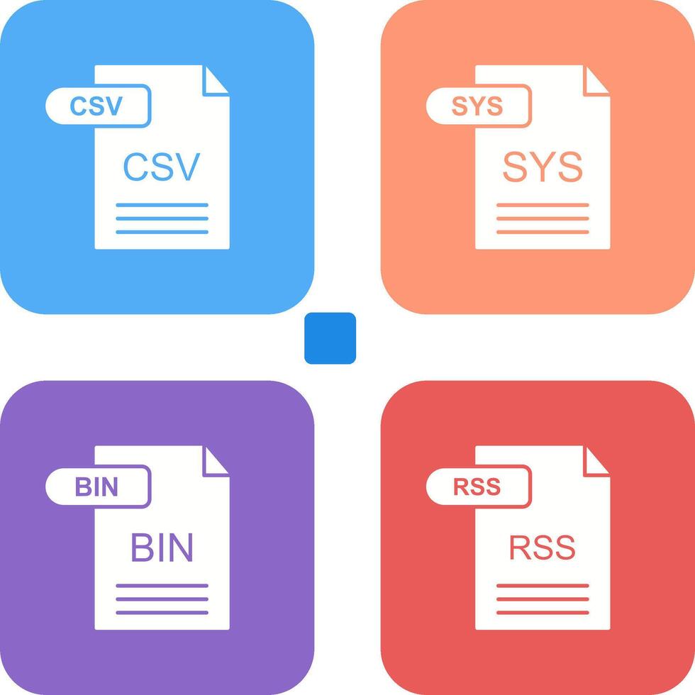 csv och sys ikon vektor