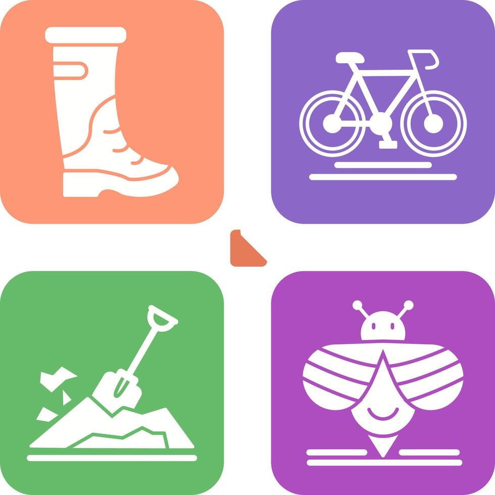 Regen Stiefel und Radfahren Symbol vektor