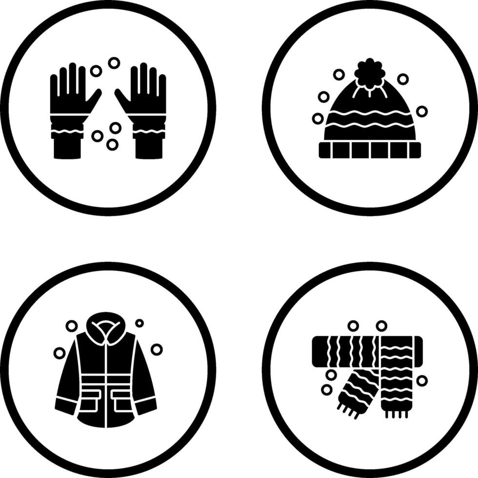 Winter Handschuhe und Winter Hut Symbol vektor