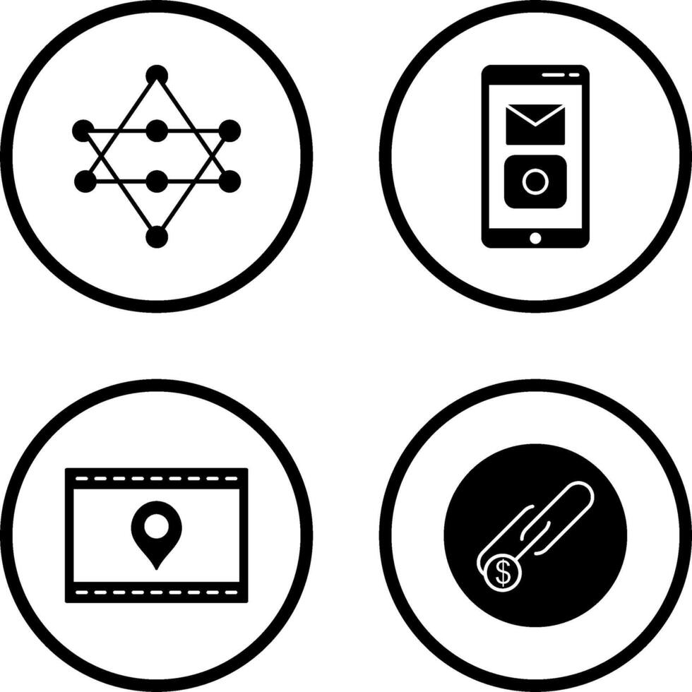 Netzwerke und Handy, Mobiltelefon Anwendungen Symbol vektor