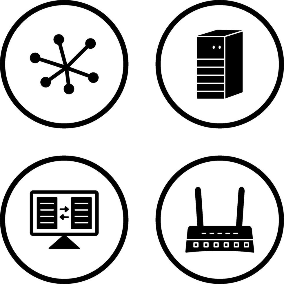 Internet und Server Netzwerk Symbol vektor