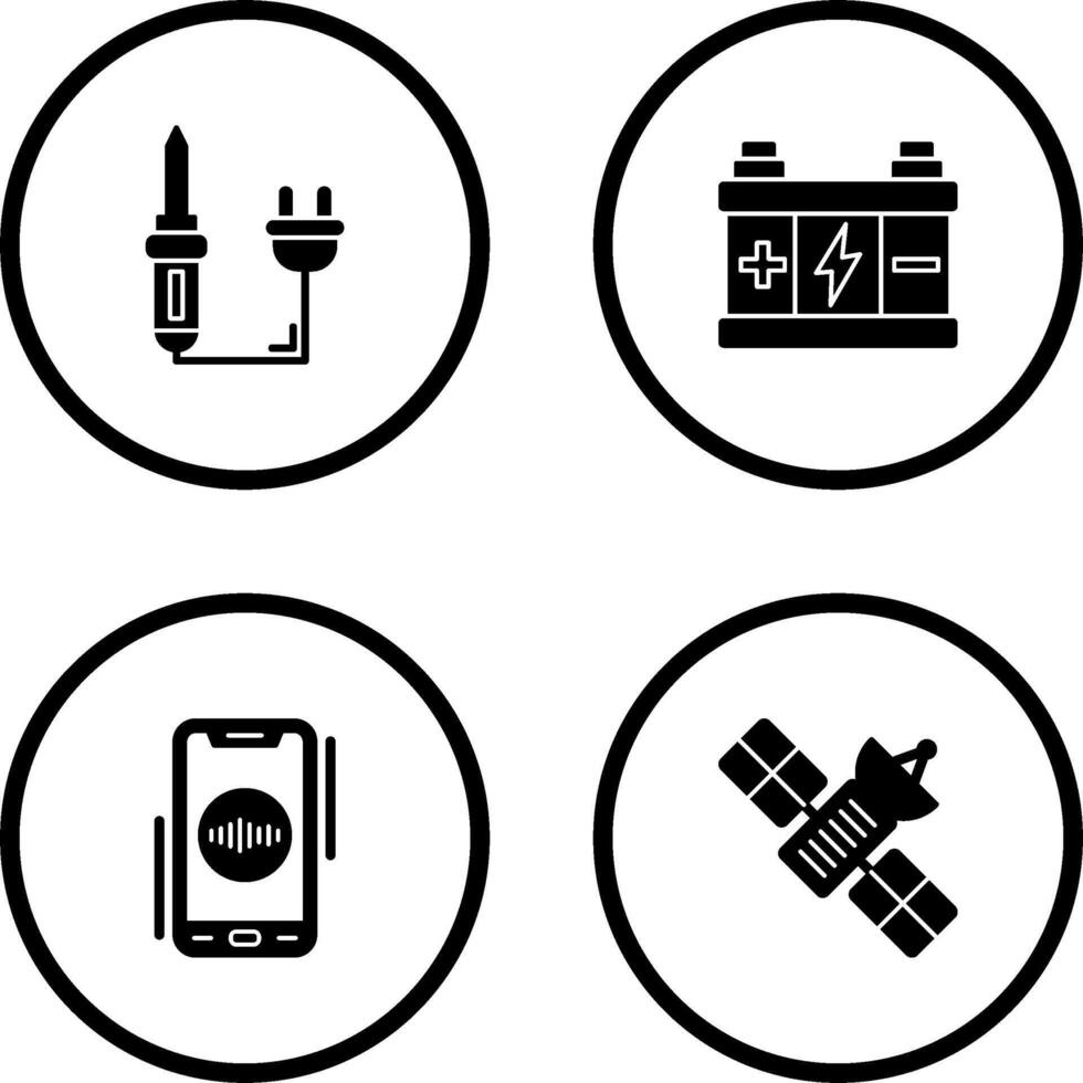 Löten und Batterie Symbol vektor