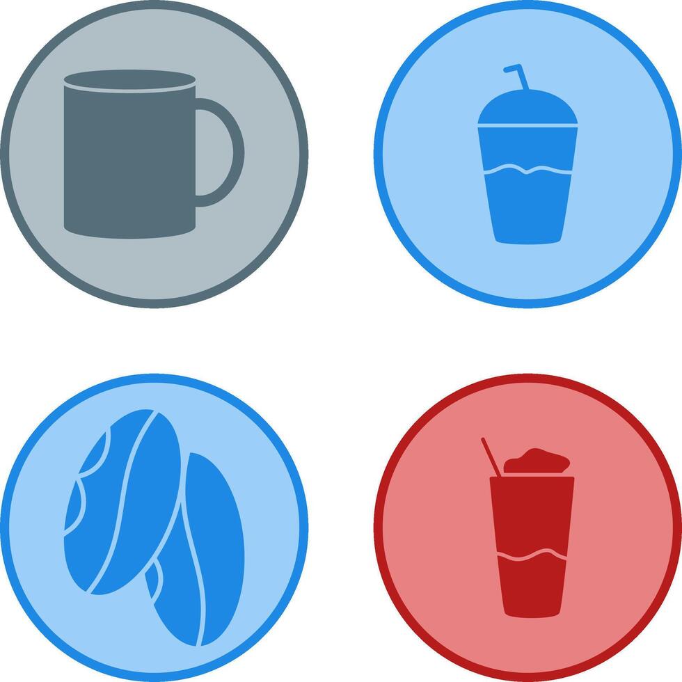 Kaffee Becher und Frappé Symbol vektor