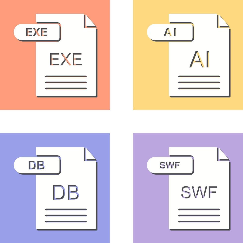 ai und exe Symbol vektor