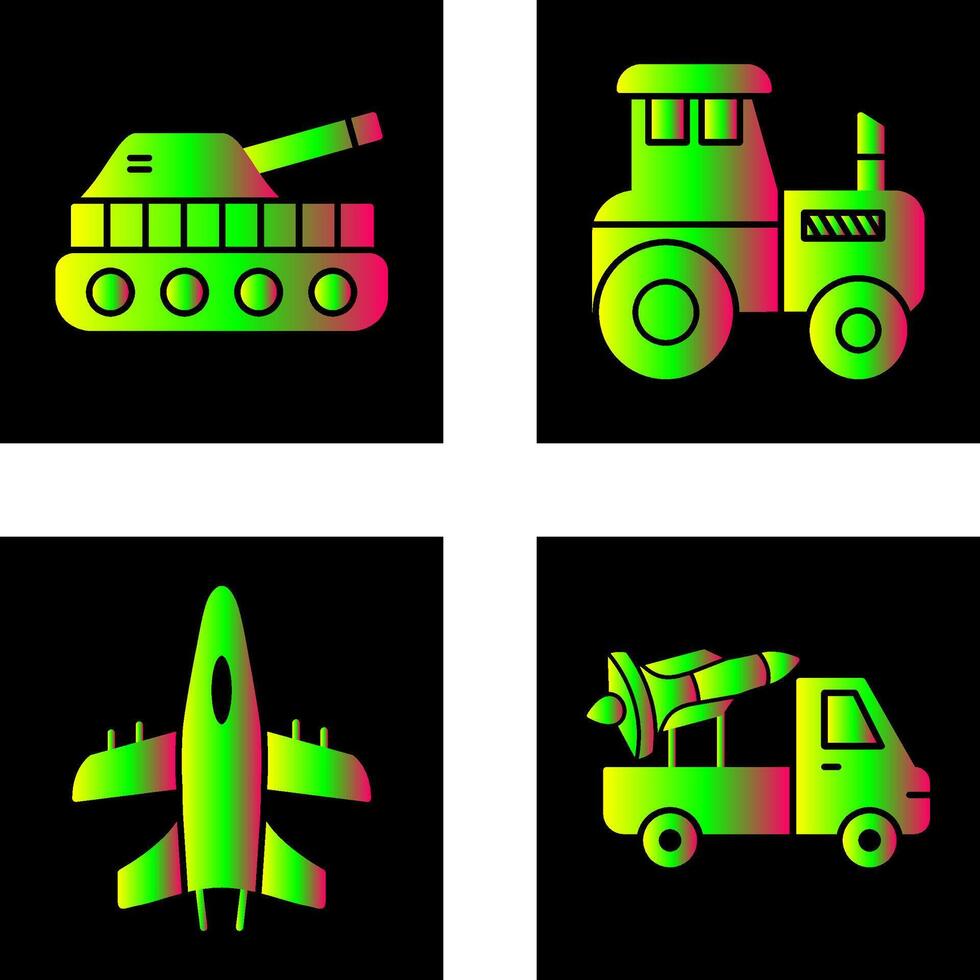 tank och traktor ikon vektor