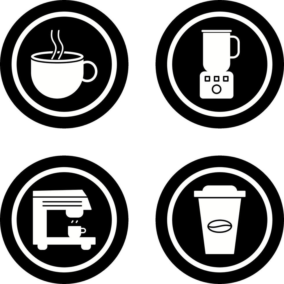 heiß Kaffee und Kaffee Mixer Symbol vektor