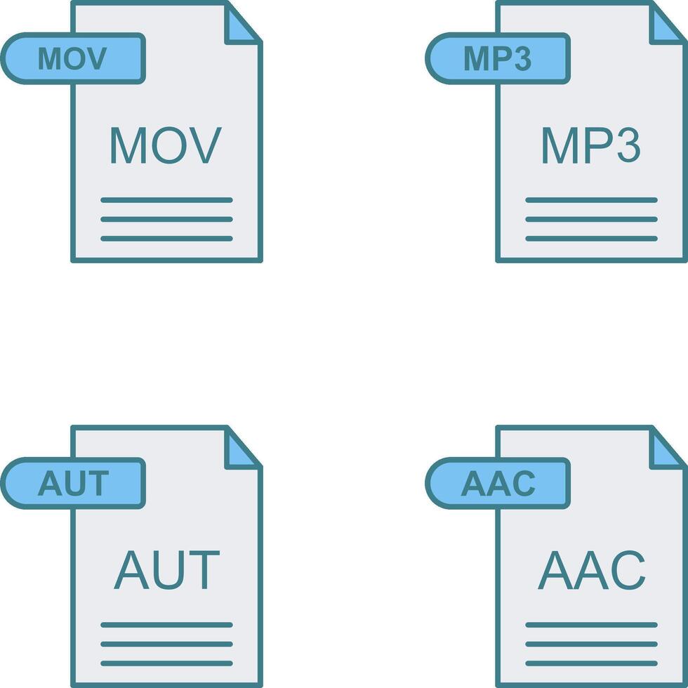 mov och mp3 ikon vektor