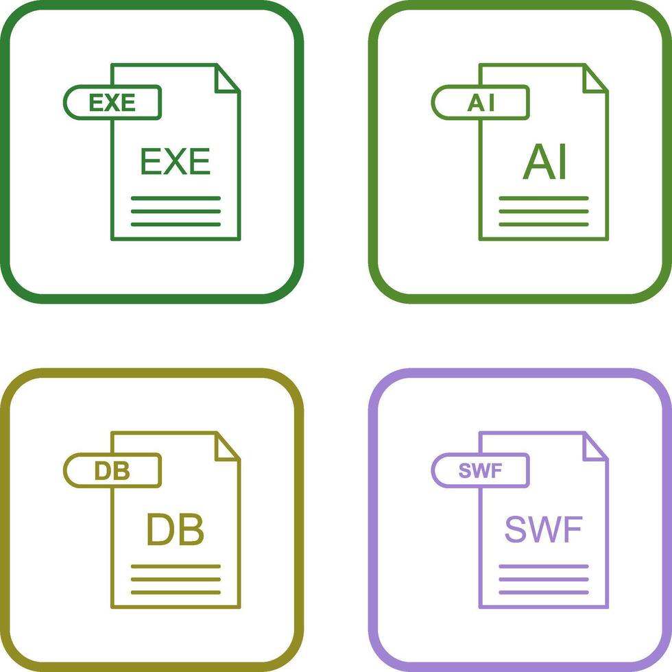 ai und exe Symbol vektor