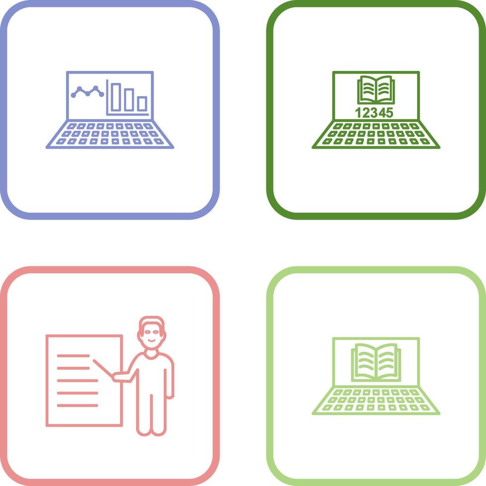 online Statistiken und online Studie Symbol vektor