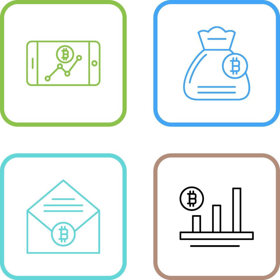 Linie Diagramm und Geld Tasche Symbol vektor