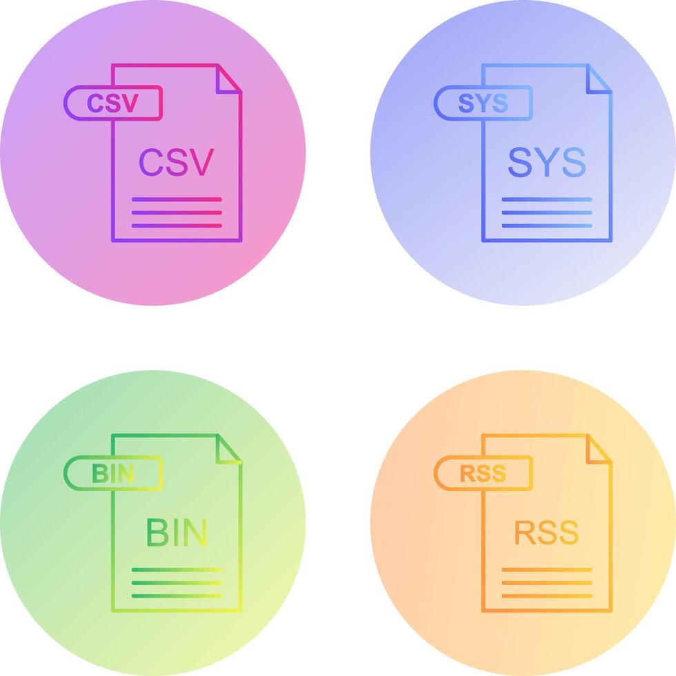 csv och sys ikon vektor