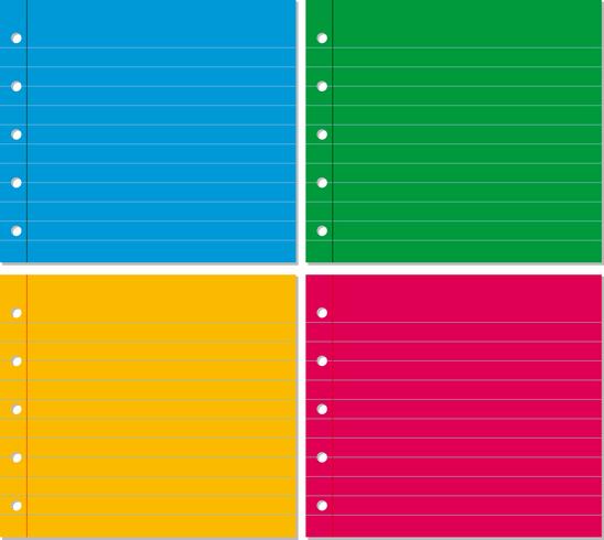 Hintergrund vier mit Linie Papier in vier Farben vektor