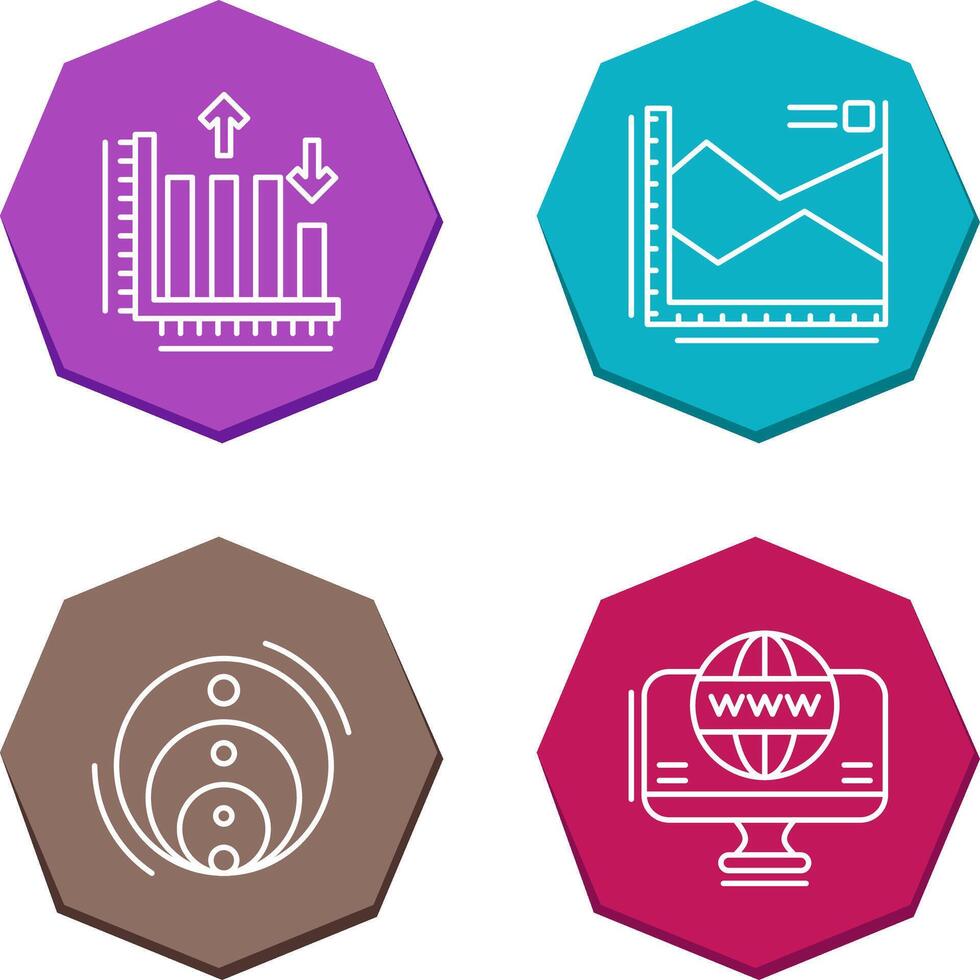 spline Diagram och bar Graf ikon vektor