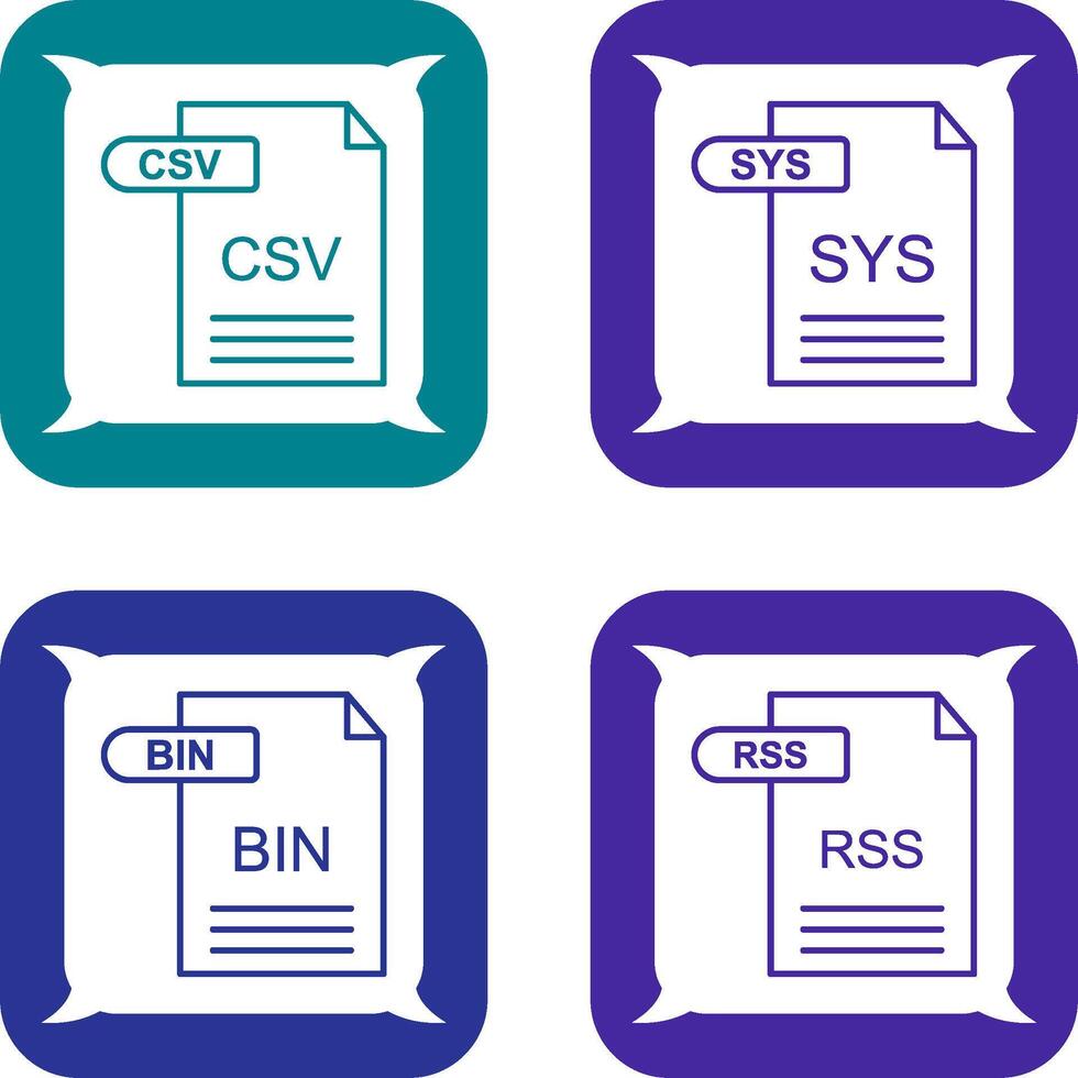 csv och sys ikon vektor