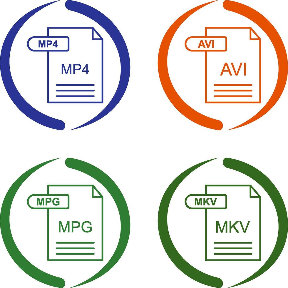 mp4 und avi Symbol vektor