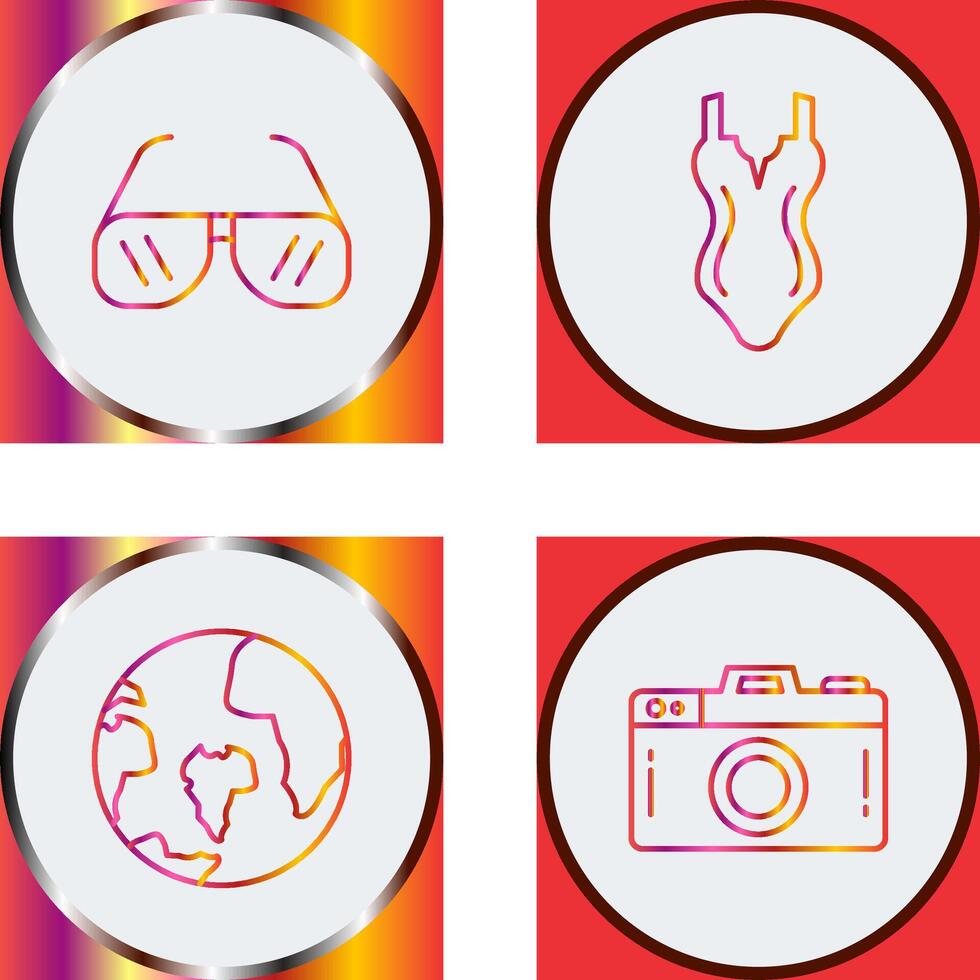 Sonne Brille und schwimmen Symbol vektor