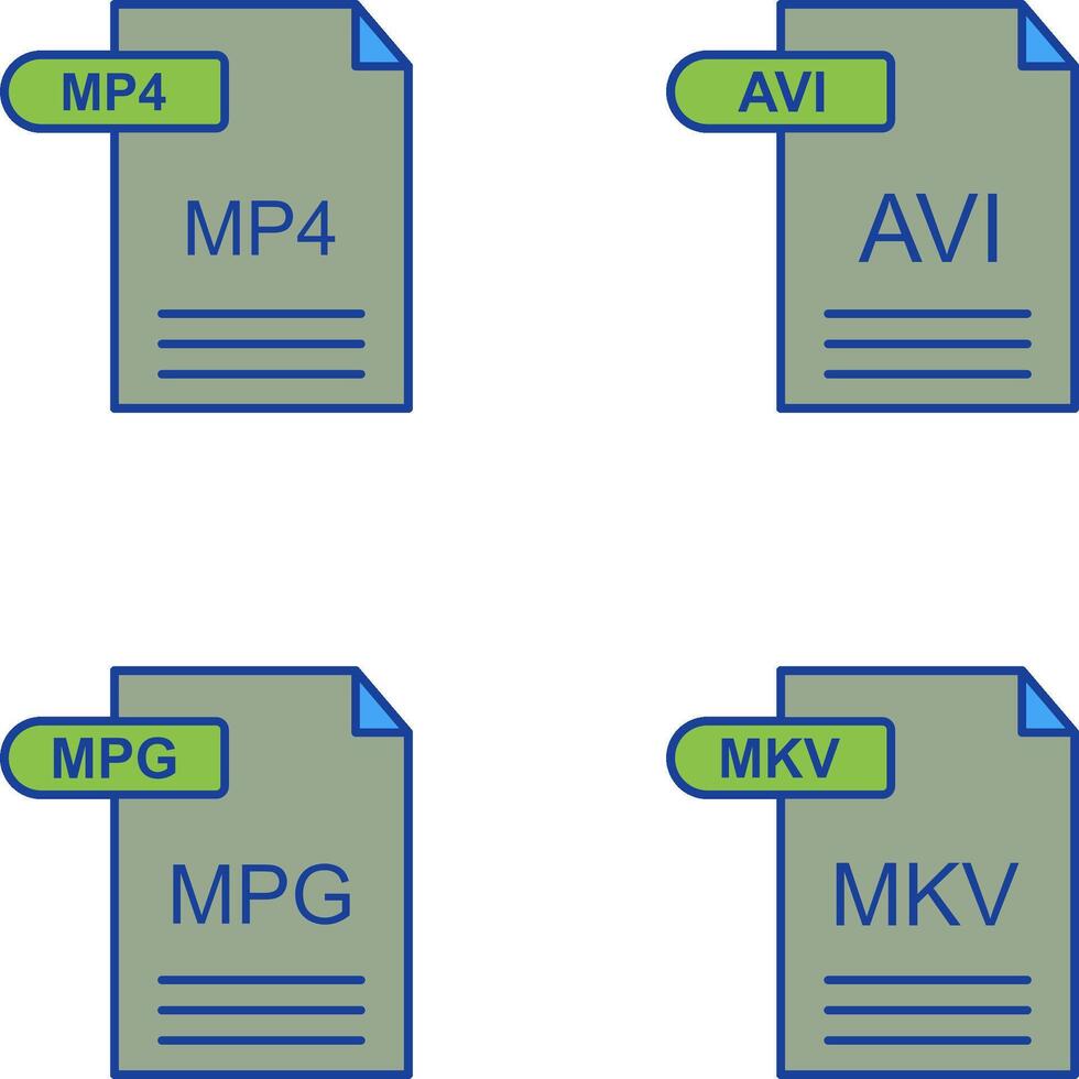 mp4 und avi Symbol vektor