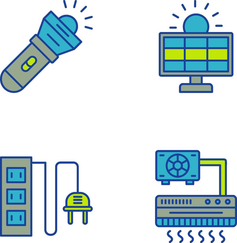 Taschenlampe und Solar- Symbol vektor